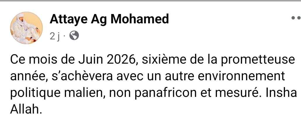 Message de Mohamed Ag Attaye, Front de libération de l'Azawad