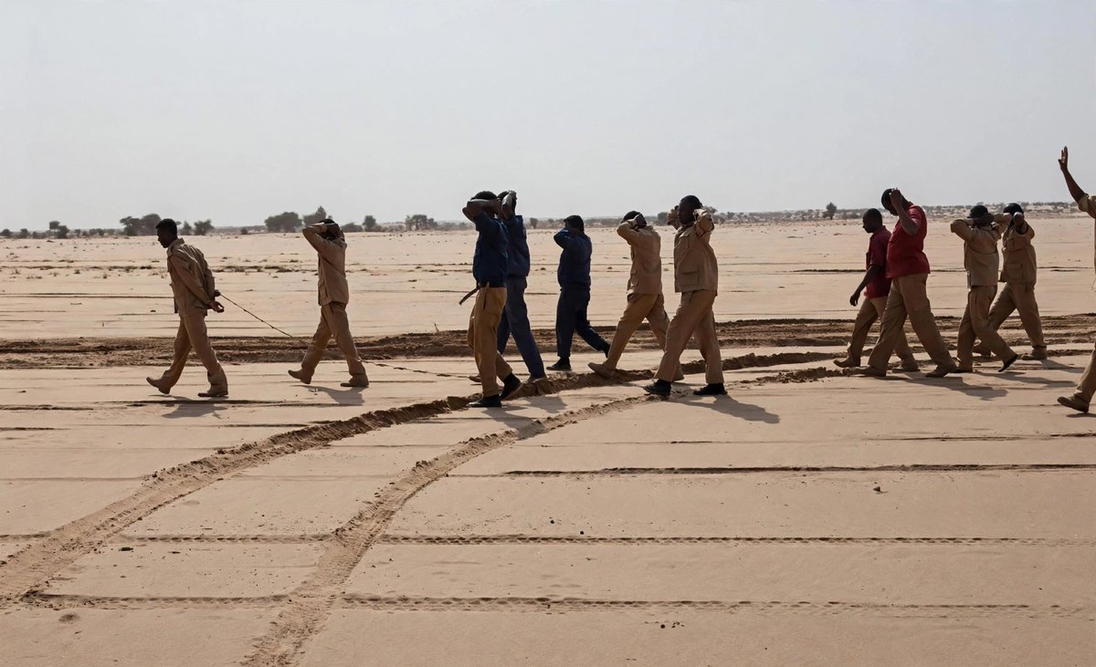 Soldats maliens faits prisonniers par la coalition JNIM-FLA lors de l'embuscade de Tabrichat.